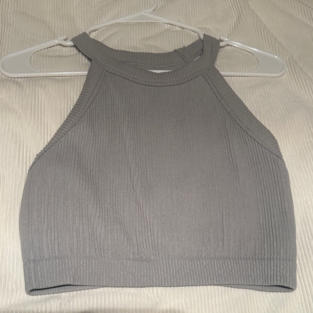 Aerie Charcoal Ribbed Tank Top